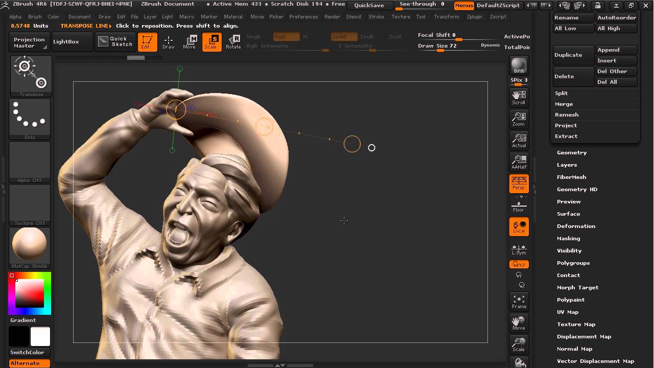 scaling in zbrush