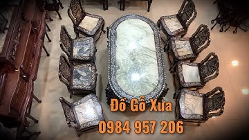 Bộ Bàn Ghế Ăn Khảm Ốc Đẹp Nhất - Bàn Ghế Lối Cổ Xưa - Trường Kỷ Đẹp Nhất - Nội Thất Nhà Gỗ - Đồ Gỗ