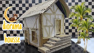 كيفية صنع مجسم منزل صغير من القرون الوسطى بالخشب و الكرتون والجبص الجزء الأول / diorama housse