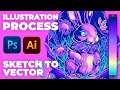 Creating an Easter Bunny Illustration in Photoshop and Illustrator - Speed Art