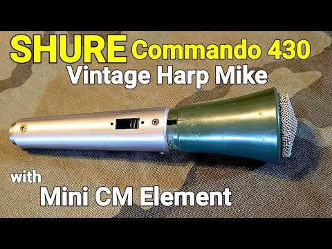 Vintage Shure Commando 430 Harp Mike w/ Mini CM Element + Pignose Hog 20 Amp -Harmonica Microphone