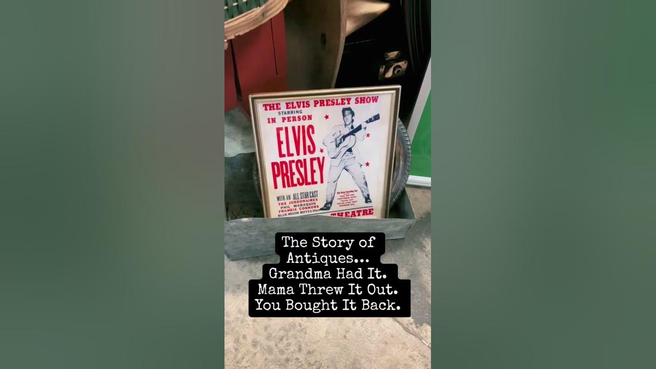 Antiques - Elvis Presley Poster - Thrift Finds - Unique Gift Ideas - RockNRoll - Retro - Home Decor