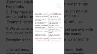 Countable Noun vs Uncountable Noun | Learn English Grammer fast
