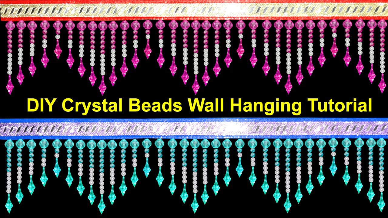 DIY How to Make Crystal Beads Door/Wall Hanging for Home Decor - Fancy Toran Making at Home