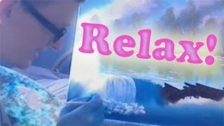★☆ Soft Spoken Painting Waterfall ☆★ Cliffs/Rocks and Splashing Water ★ ASMR ★ screenshot 3