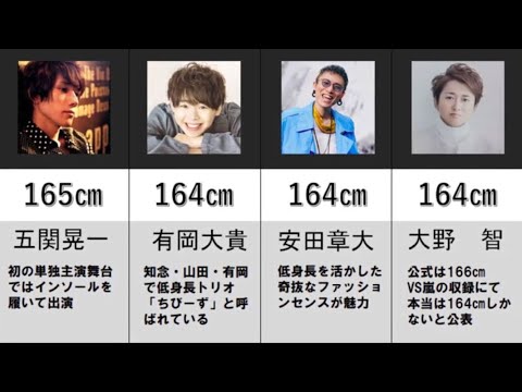 ジャニーズ低身長ランキング