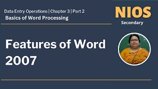 NIOS Secondary - Data Entry Operations  - Chapter 3 - Basics of Word Processing
