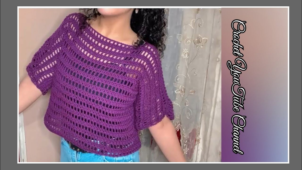 بلوزة كروشية نسائي صيفي / ربيعي/ خريفي / قناة #كروشيه_يوتيوب مع سهام البنهاوي #crochet