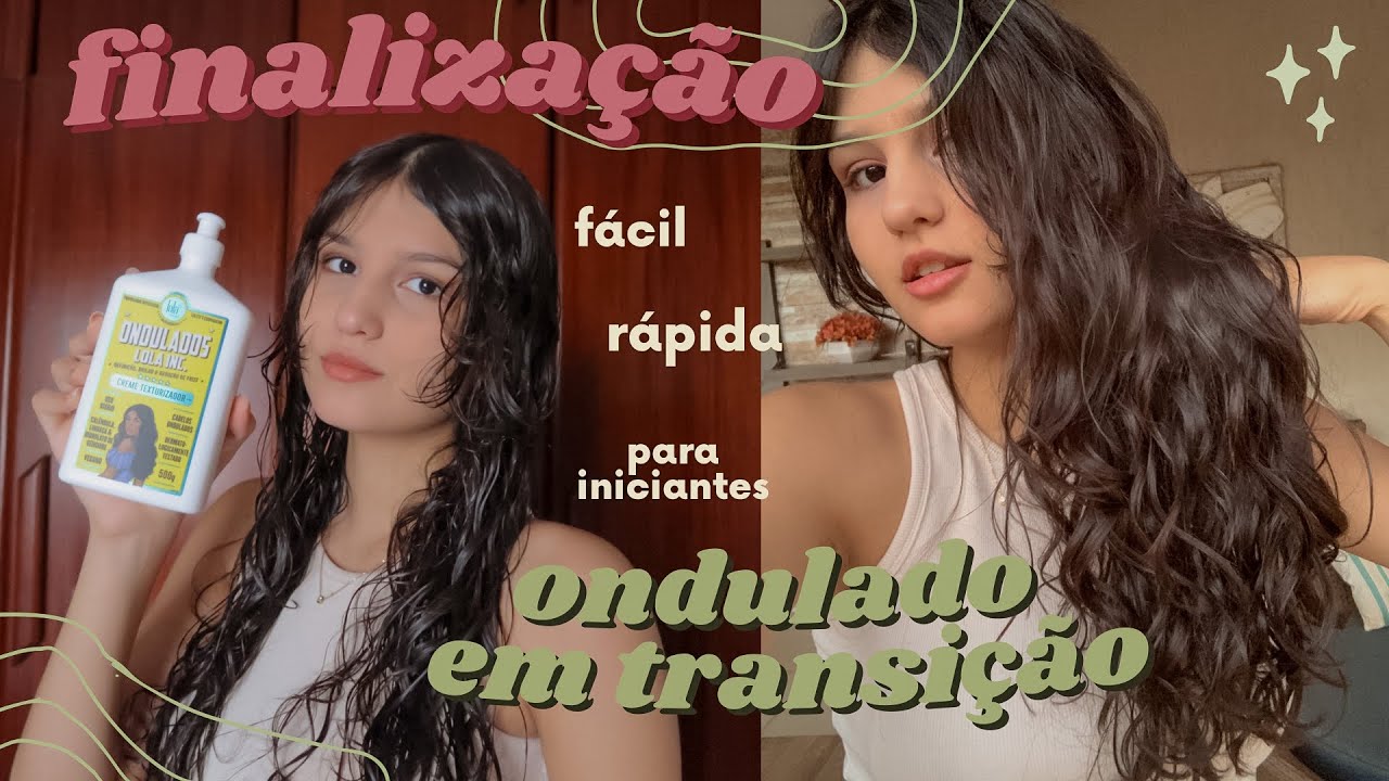 FINALIZAÇÃO para CABELO ONDULADO em TRANSIÇÃO CAPILAR (Fácil, para iniciantes) cabelo 2abc