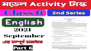Class 6 English Part 6 Model Activity Task Full Solve / Sep Month / Sublime Learning