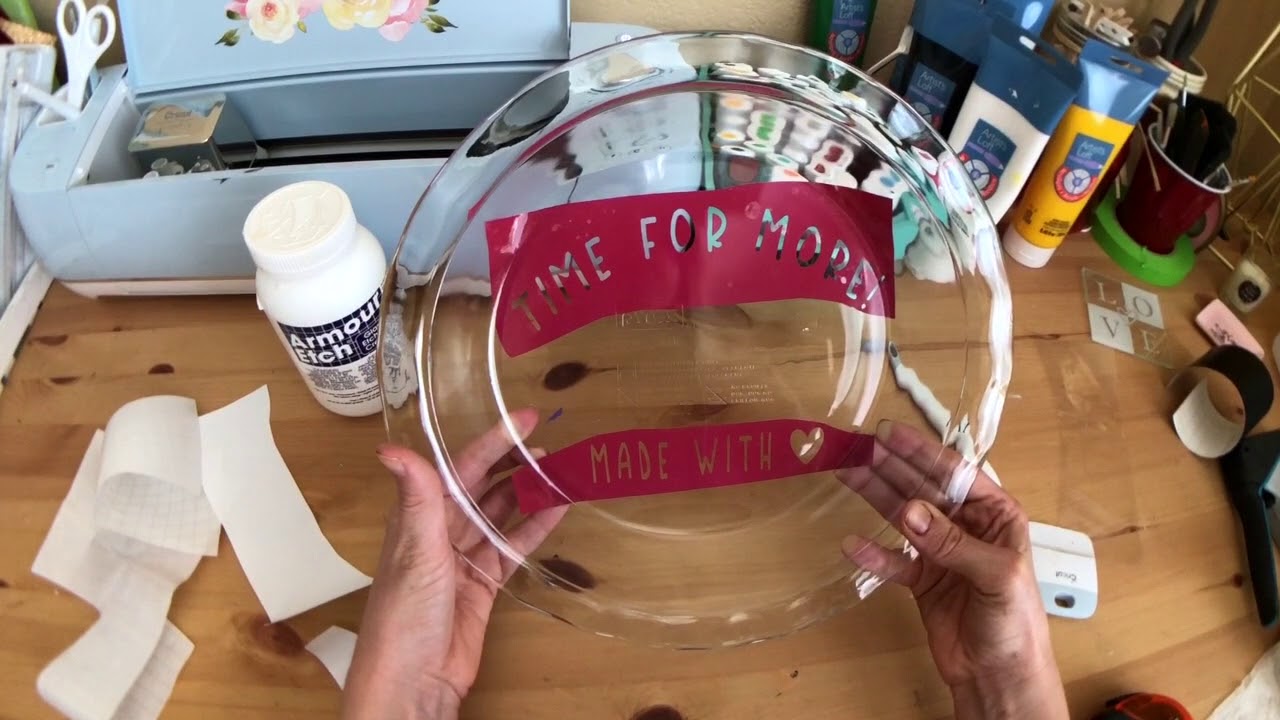How To Easily Etch Glass With Armour Etch And Your Cricut Youtube