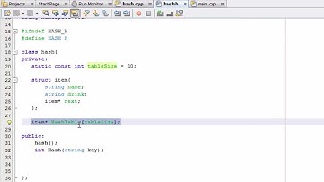 How to Create A Hash Table Project in C++ , Part 5 , Defining the Constructor