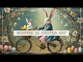 Vintage easter art  4k tv frame art screensaver  whimsical easter bunny inspired art  6 scenes