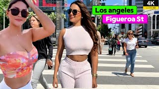 Figueroa Street Los Angeles,California Walking Tour 4K 60fps