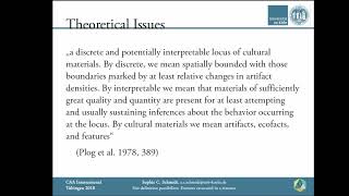 Site definition possibilities: Features excavated along a transect