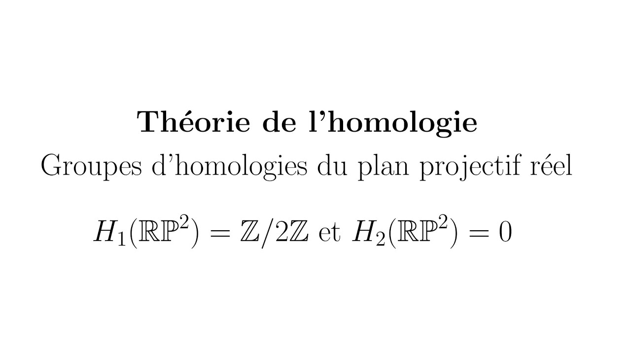 Théorie de l'homologie - Groupes d'homologie du plan projectif réel RP2