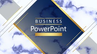 Marble Business PowerPoint Template – Blue, Grey & Gold Minimalist Keynote Slides