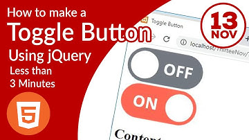 How to make a Toggle Button with jQuery only in less than 3 minutes | jQuery toggle button