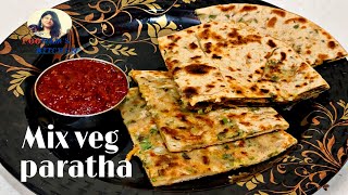 Mix veg Paratha पराठा बनाने की आसान विधि - एकदम ढाबे वाली Aloo Paratha Recipe - Parotta recipe