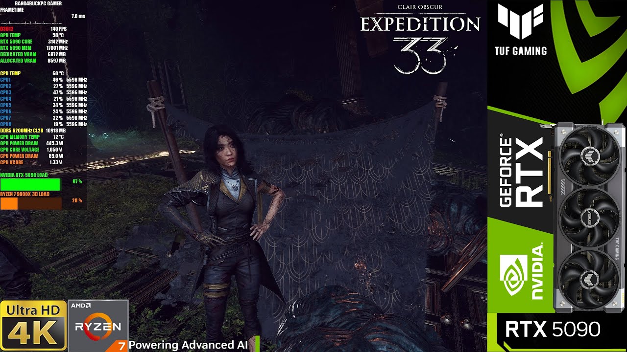 RTX 5090 - Clair Obscur Expedition 33 Ultra Settings DLSS 4K - YouTube