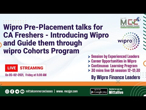 Wipro Pre Placement Talks.. What is Cohorts Program for CA Freshers
