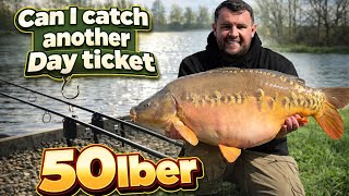 I am attempting TO CATCH another 50lb DAY TICKET CARP! 