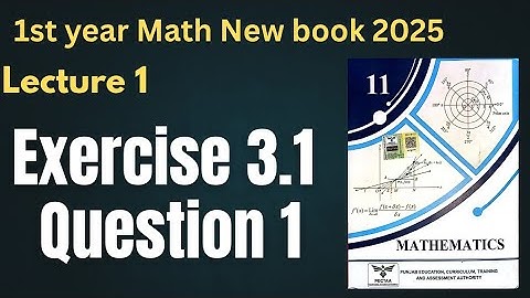 Class 11 Math New Book 2025 | Chapter 3 Theory of Quadratic Function | Exercise 3.1 Question 1