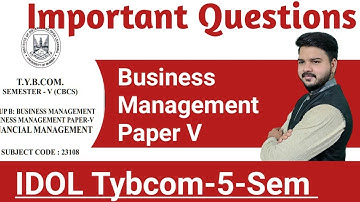 TYBCOM -5-sem | Business Management {Account} V |  Important questions | IDOL Mumbai University |