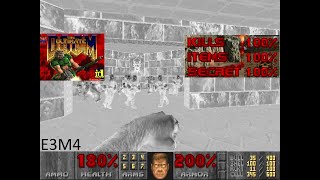 The Ultimate Doom E3M4 Ultra Violence 100% Walkthrough with commentary