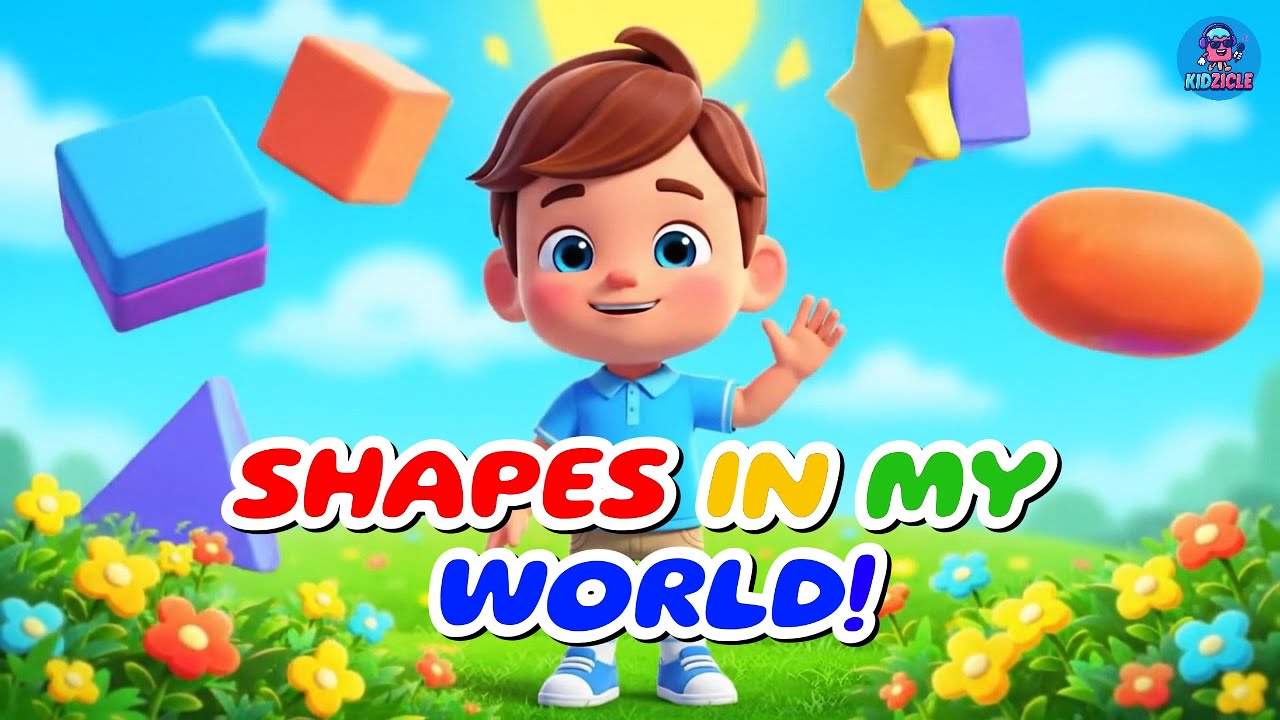 🎯 Shapes in My World! 🟥🟡 Learn Basic Shapes with Music | Preschool Shape Song | Kidzicle