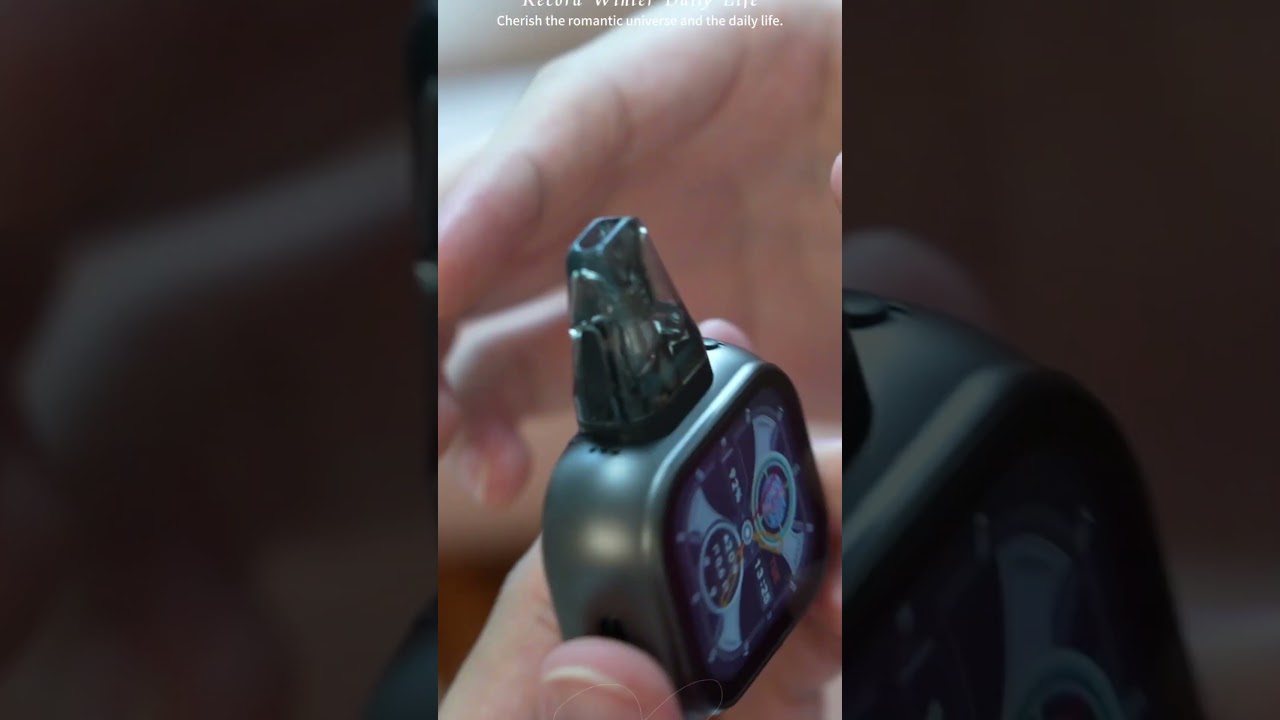 Smart Watch with Touchscreen Function and Refillable E-cigarette pod system