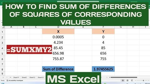 How to Find Sum of Squares of Differences Between Corresponding Values in Two Arrays in Excel