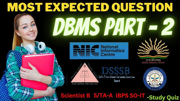 NIC/NIELIT Most Expected Question Series | DBMS | NIC Scientist 