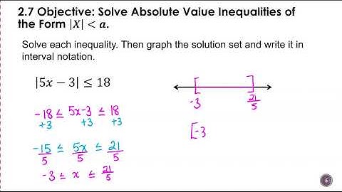 2.7 Solving Absolute Value Inequalities