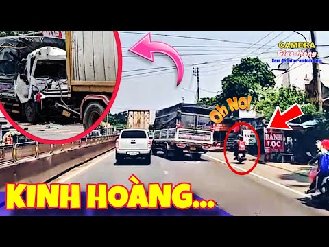 #2023 [ATGT] Khoảnh khắc xe tải không làm chủ tốc độ "tông" đuôi container trên QL1A