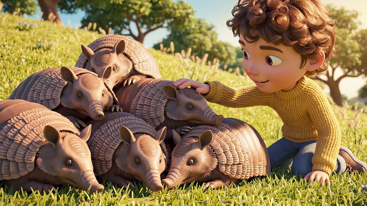 Five Little Armadillos Roll Roll Roll | Nursery Rhymes for Kids & Baby Songs