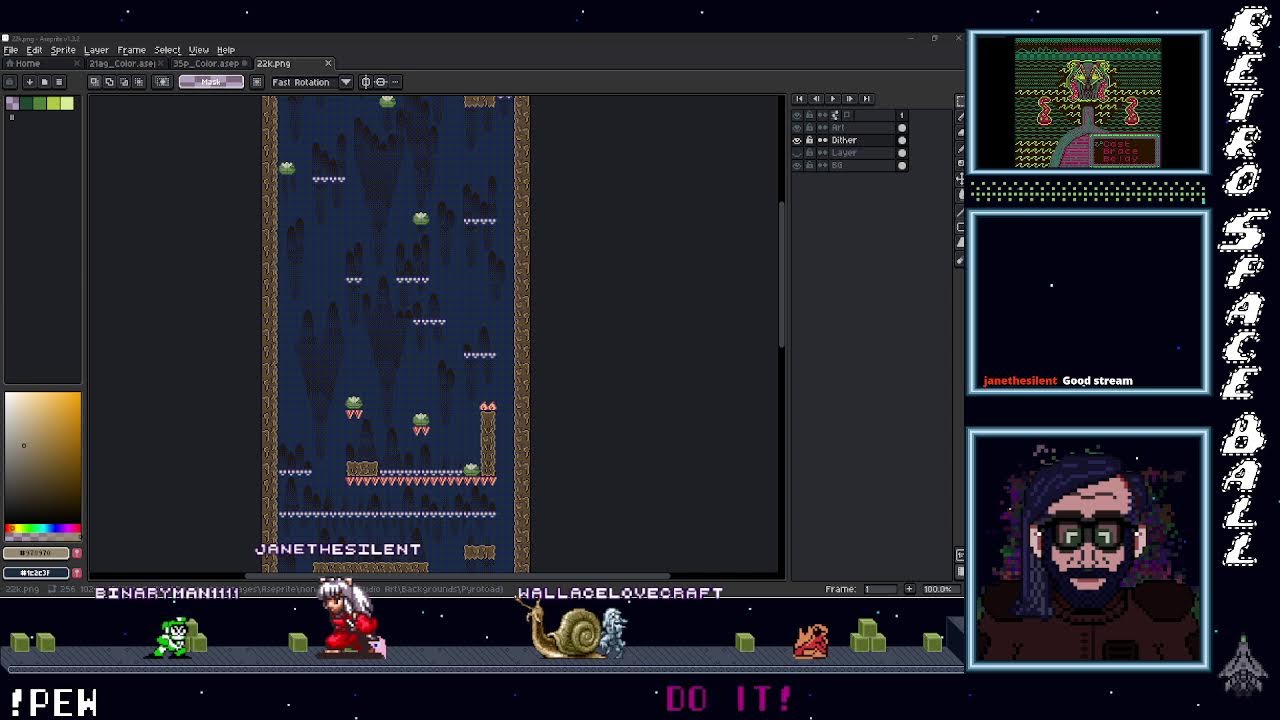 Pixel Art Stream in Aseprite [Level Art for Pyrotoad - coming soon to ...