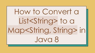 How to Convert a List String  to a Map String, String  in Java 8