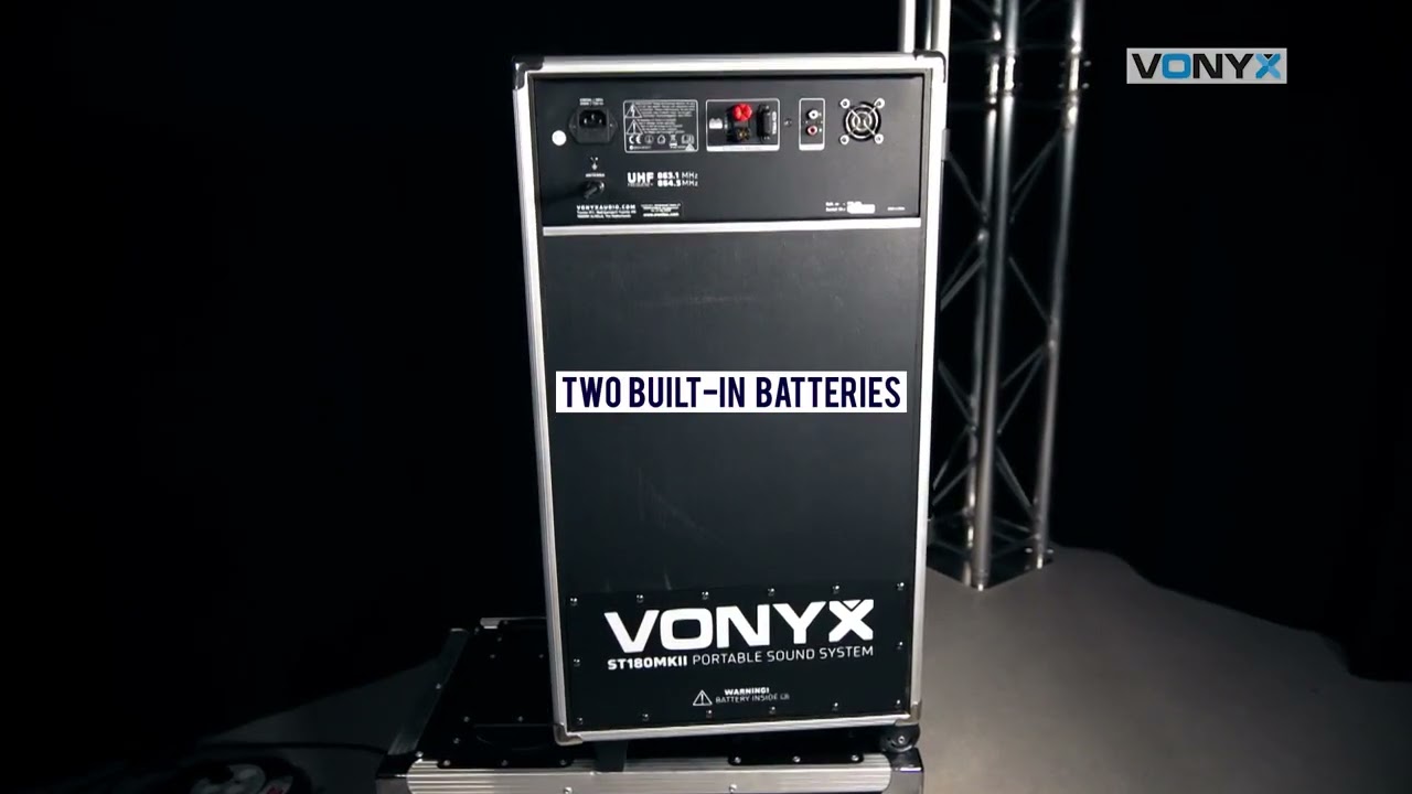 SONO PORTABLE SUR BATTERIE, 12" BT/CD/MP3/USB, 2 MICRO MAIN UHF - ST180 | France-effect.com