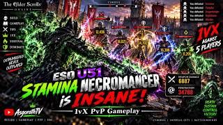 ESO U51 Stamina Necromancer PvP Build is INSANE! | 1vX Gameplay