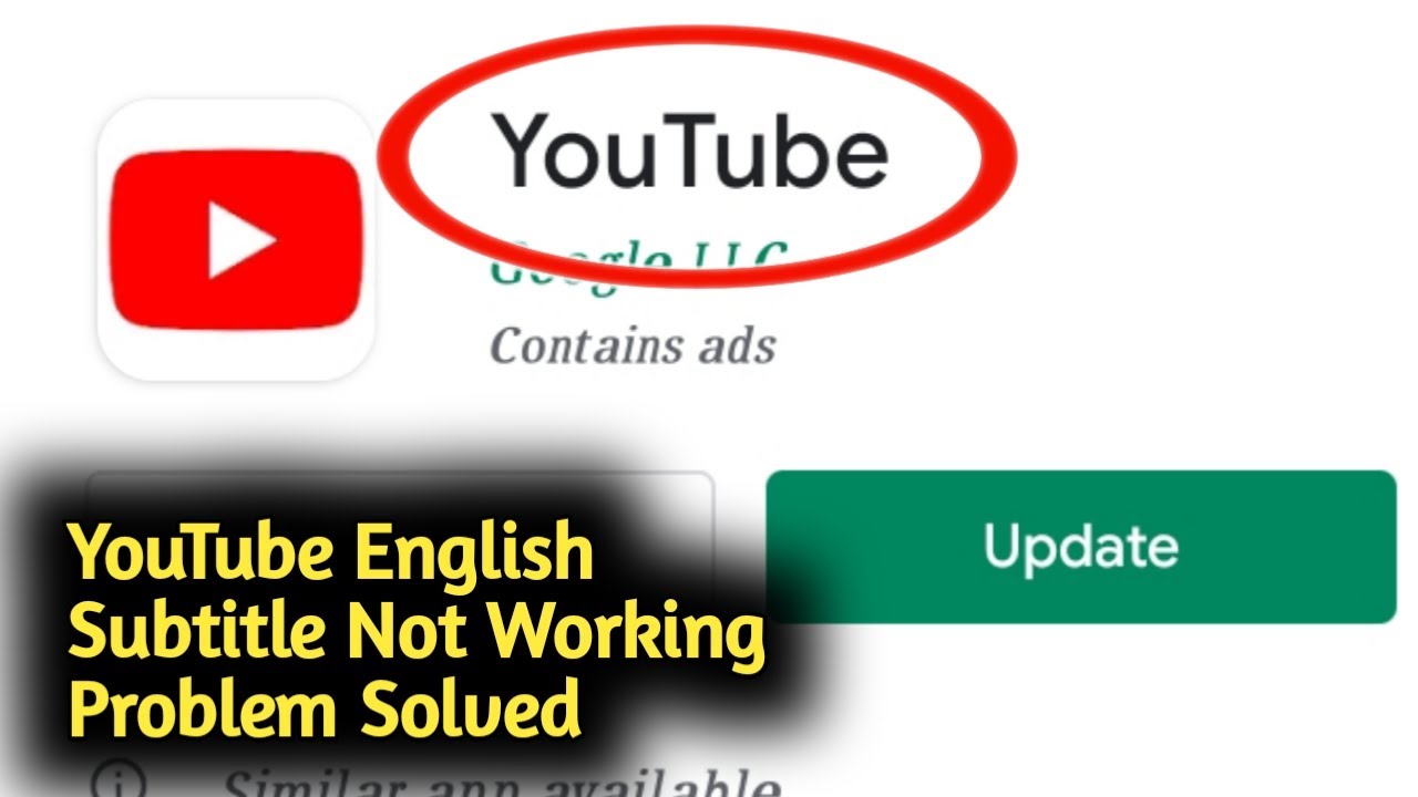 Subtitle Error Fix YouTube English Subtitle Not Working Problem Solved - YouTube