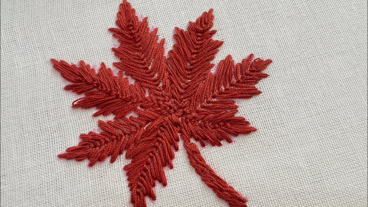 Beautiful maple 🍁 leaf embroidery designs for beginners #embroidery ...
