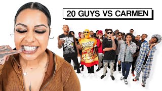 20 MEN VS 1 YOUTUBER: CARMEN PRITCHETT