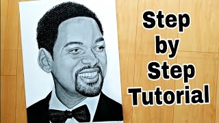 How I draw "Will Smith" | Step by step