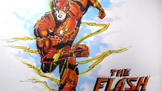 DC/Marvel Comics Series:  The Flash Time Lapse Drawing