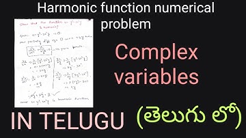 Harmonic function numerical problem in Telugu- Mathematics, M4-Btech,diploma,degree