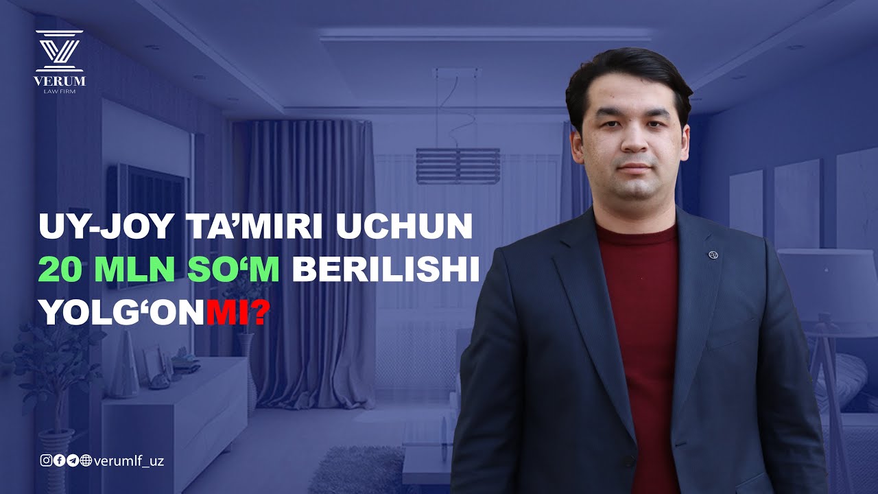 Uy-joyni ta'mirlash uchun davlat tomonidan 20 mln beriladi