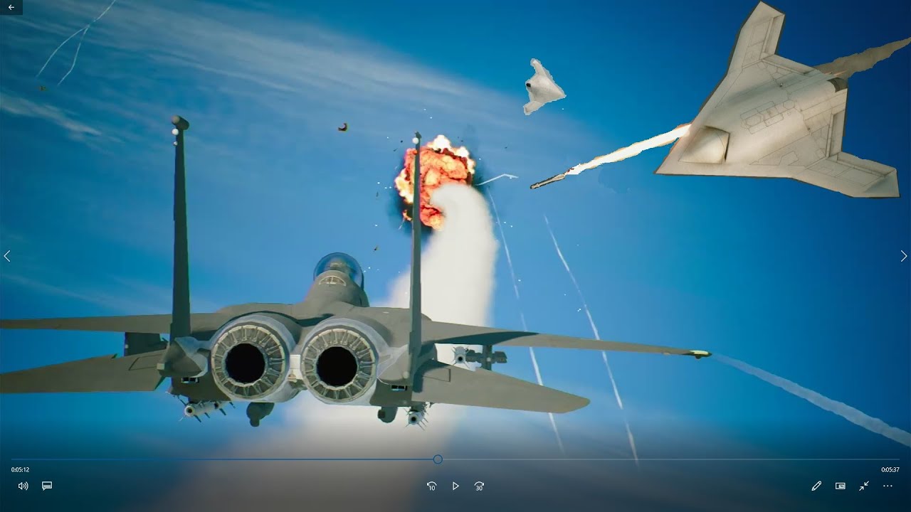 F15E vs Drones, Mighty Strike Eagle Plows UCAVs with Sidewinders and AMRAAMs in High Speed Chase