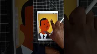 #drawwithme digital illustration of Dr. Martin Luther King Jr. / speed drawing / procreate process screenshot 2