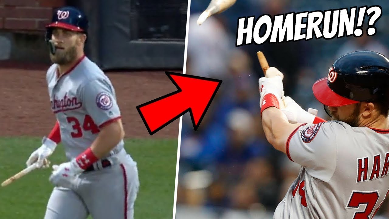 Bryce Harper BROKEN BAT Home Run! INSANE Power! MLB Broken Bat
